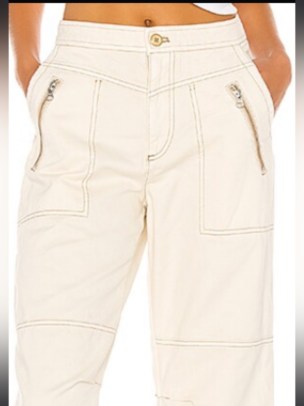Free People Misty Rod Pants cropped  with Zip Pockets Sz 6 NWOT